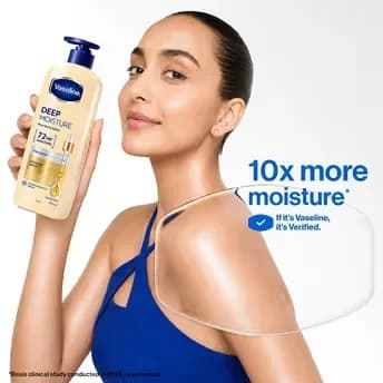 Vaseline Deep Moisture Body Lotion with Ceramide Hyaluron, 10X More Moisture, For Dry Skin